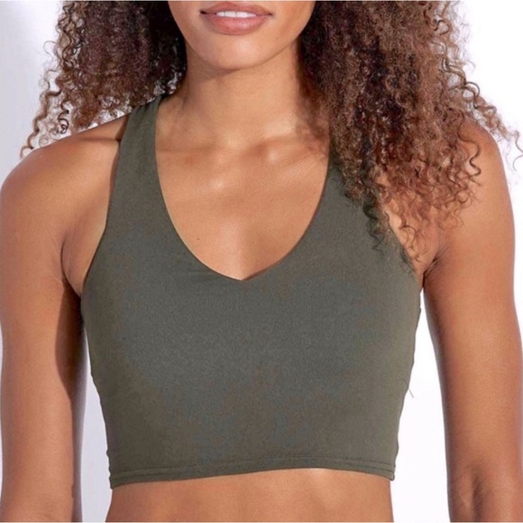 ALO Yoga Other - Alo Yoga Airbrush Real Bra Olive Green Athletic Sports Bra